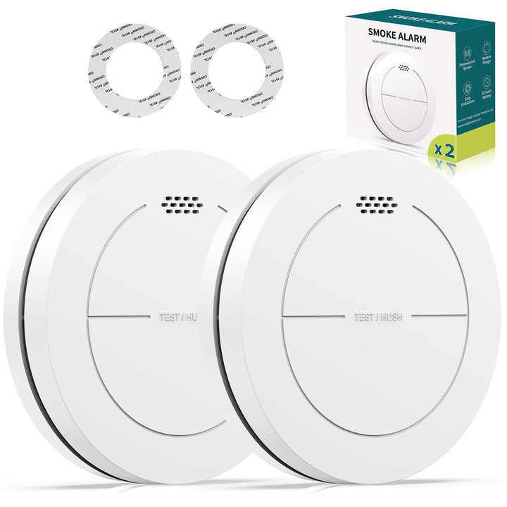 Safeliveo Rauchmelder ohne Blinkende LED, mit 10 Jahre Batterie, Mute Funktion, 85 dB Photoelektrisc