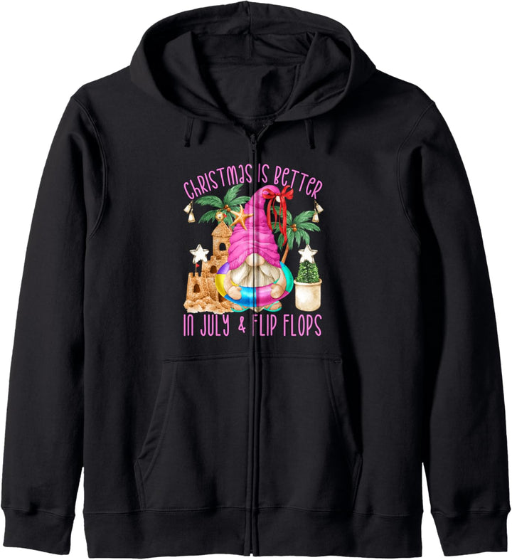 Gnom For Christmas In Juli Life Is Better In Flip Flops Kapuzenjacke