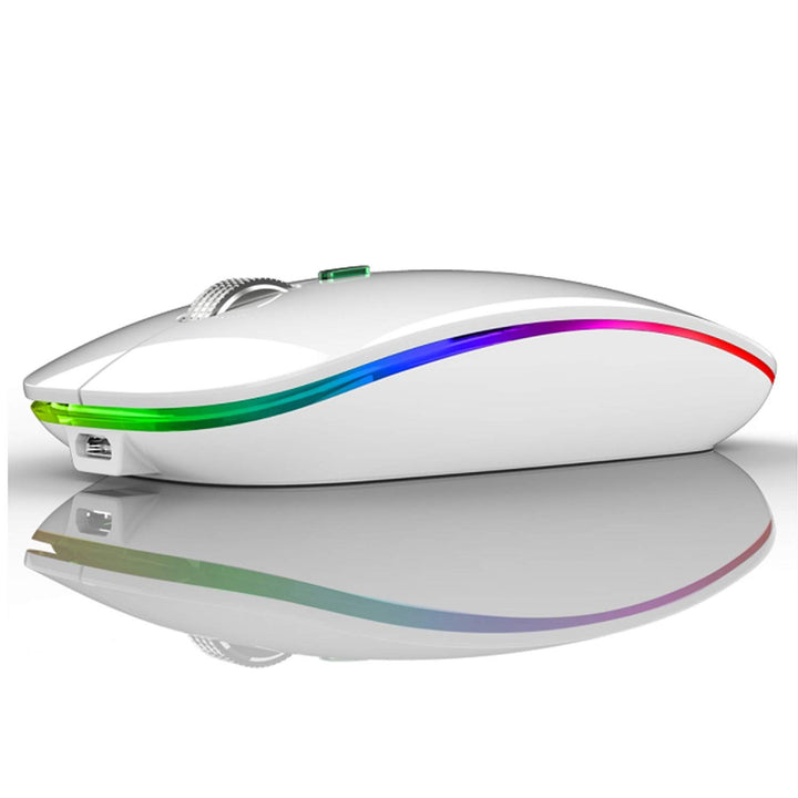 Uiosmuph G12 Maus Kabellos, LED 2.4G Leise Funkmaus Wiederaufladbar Wireless Mousemit Nano-USB-Empfä