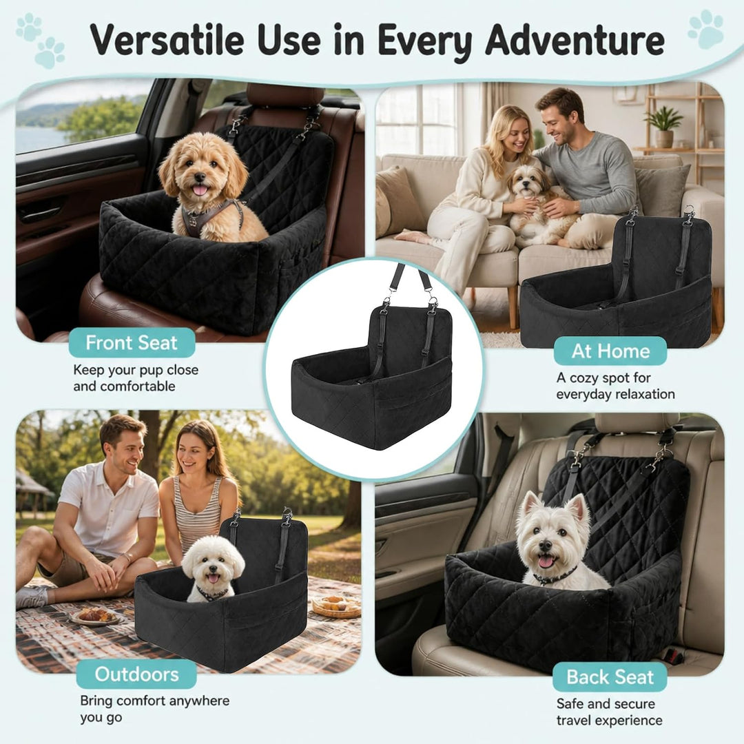 Autositz Hund für kleine Hunde, Hundesitz Memory-Schaum, Reise-Bett, abnehmbare und waschbare Sitzer