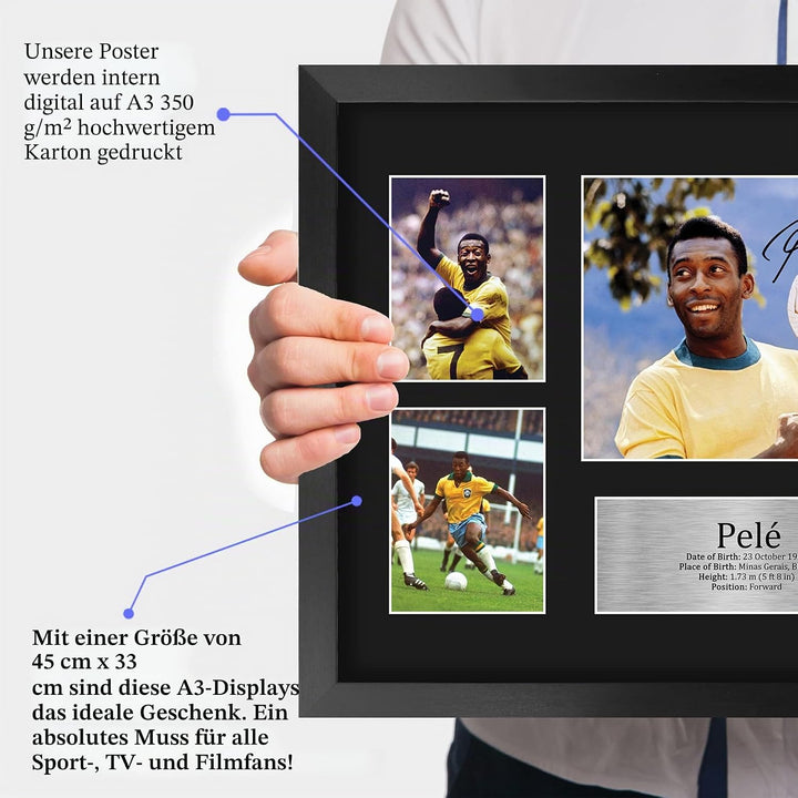 HWC Trading FR A3 Pele Brazil Geschenke Gedruckt, Signiert Autogramm Bild, Für Fussball-Fans Und Anh