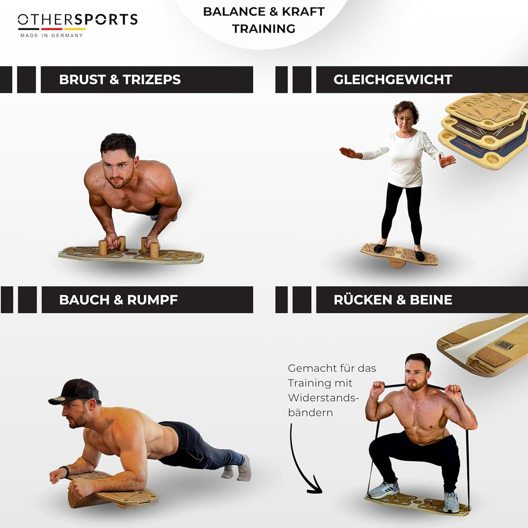 Sportboard 3 - Gleichgewichtstrainer für mehr Kraft &amp; Gesundheit – Effektives Balance Training Equip