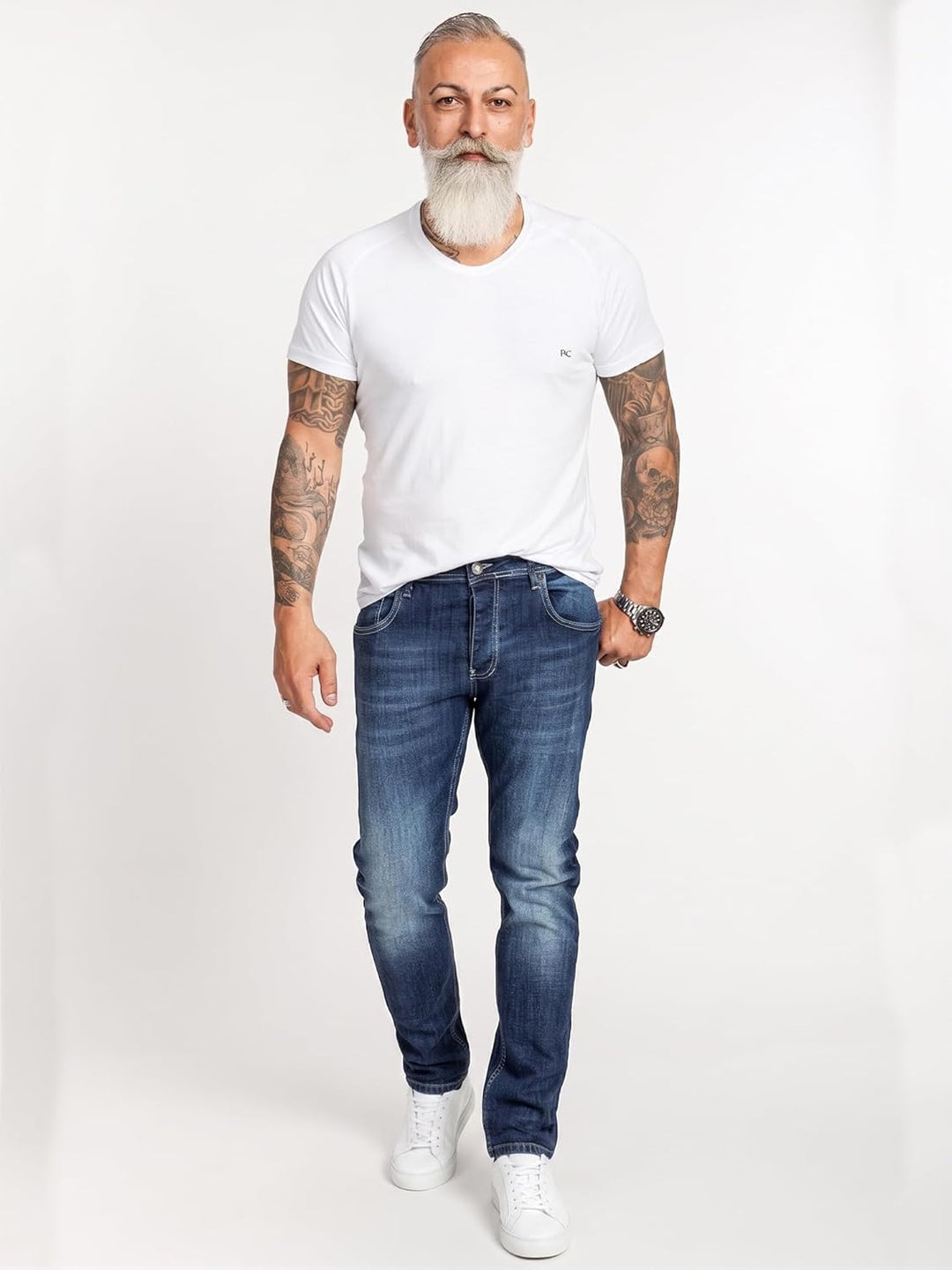 Rock Creek Herren Designer Jeans Denim Blau Hose Herrenjeans RC-2098 W29-W44 29W / 30L Rc-2411-blau,