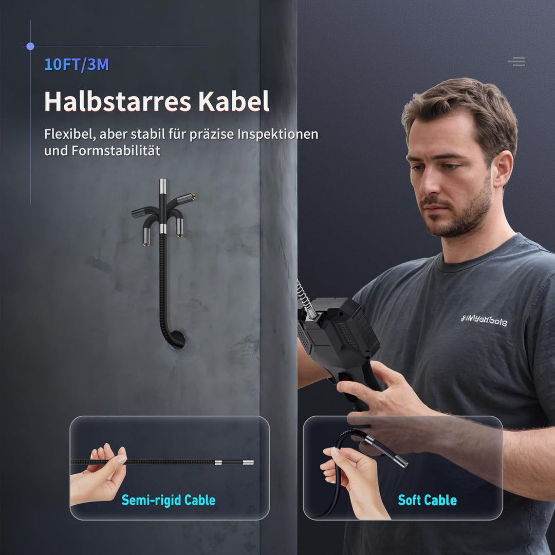 Ralcam Endoskopkamera mit Licht Endoscope Camera - Endoskop 8,5mm Inspektionskamera 3,5" HD 1080P Ro