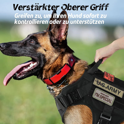 rabbitgoo Hundegeschirr für Grosse Hunde Taktische Hundegeschirrweste mit Griff No Pull Sicherheitsg