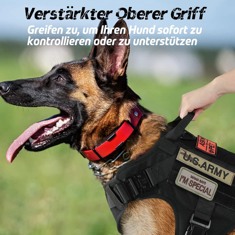 rabbitgoo Hundegeschirr für Grosse Hunde Taktische Hundegeschirrweste mit Griff No Pull Sicherheitsg