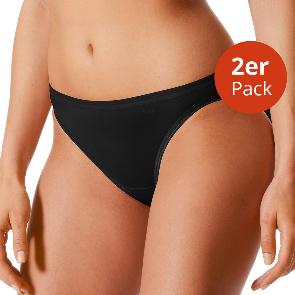 Mey 2er Pack Damen Minislips Lights Basic - 89210 - Schwarz - Grösse 36 Bodysize - Damenslips ohne S