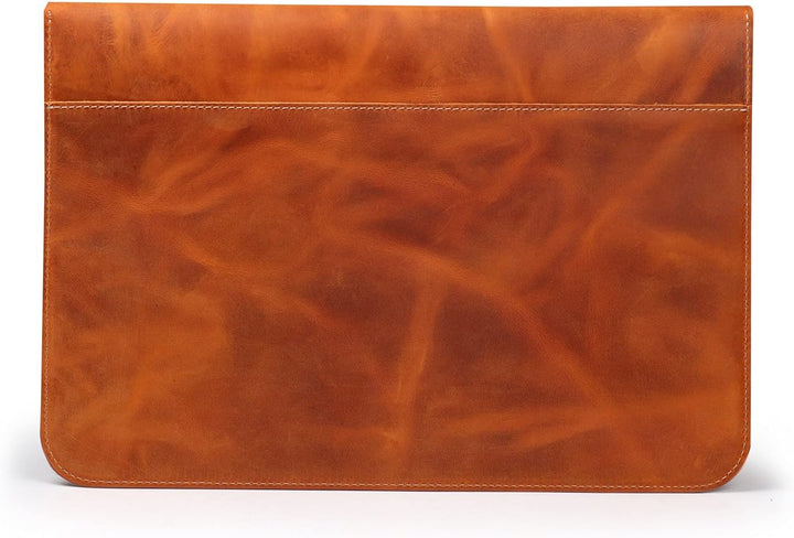 MegaGear Genuine Leather MacBook Bag for 15 & 16 Inch - Camel Camel 15-16 inches, Camel 15-16 inches