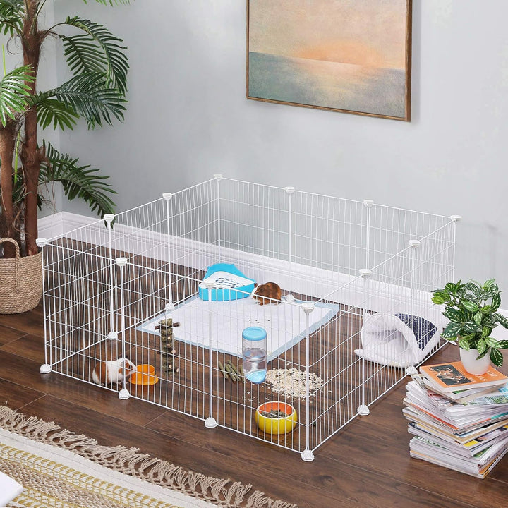 SONGMICS Freilauf, DIY-Kleintiergehege, KleintierkÄfig, Welpenauslauf, Kaninchen, Meerschweinchen, M