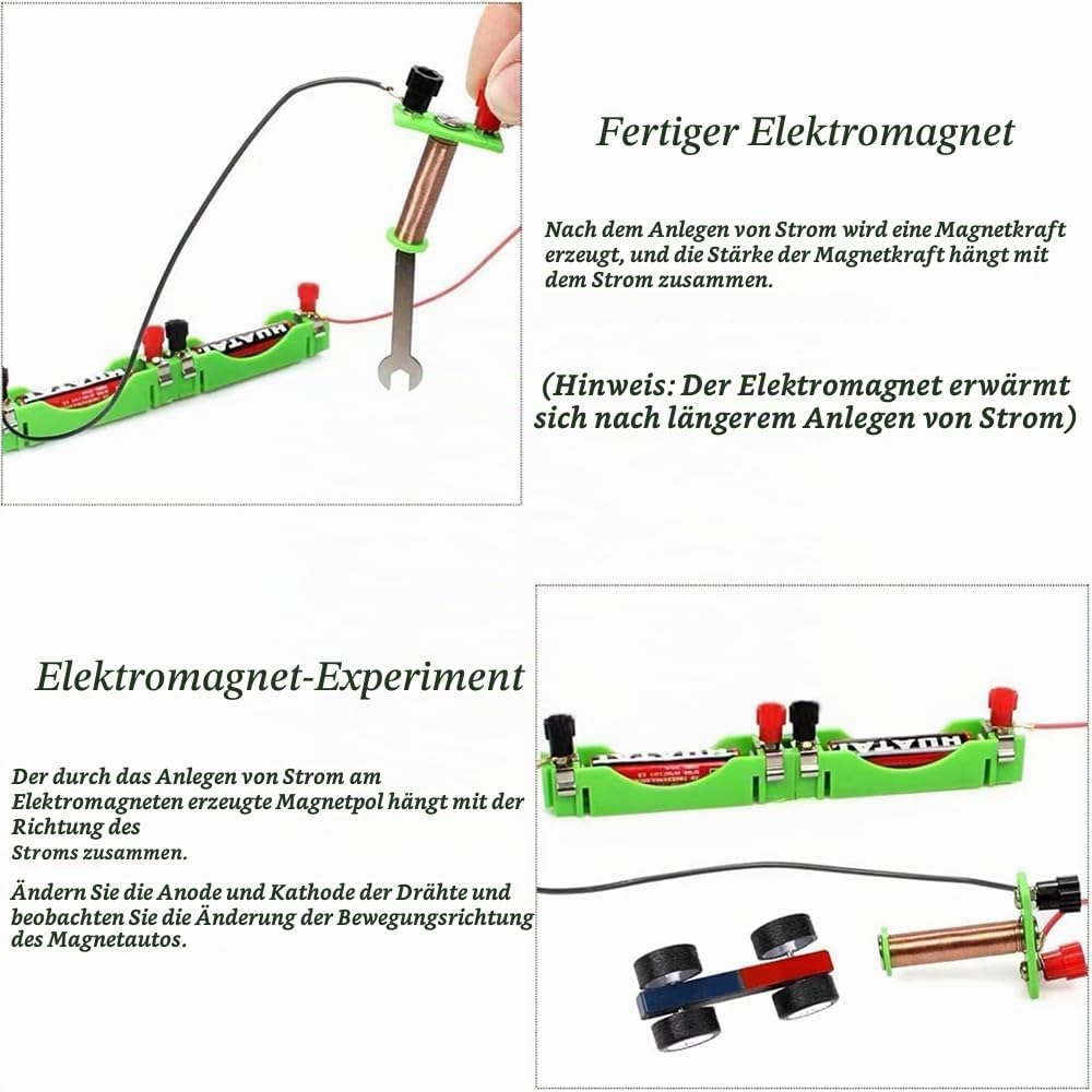 Physik Elektrische Schaltung Lernkit,Stromkreis Motor Kit,Elektrische Schaltung Lernkit,98pcs mit En