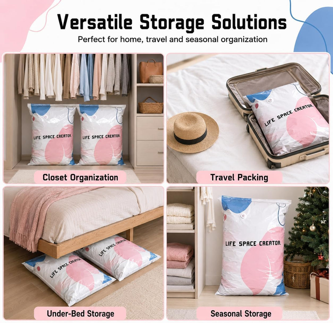 Vakuumbeutel Ohne Pumpe, No-Pump 3D Vacuum Life Space Creator Storage | Vacuum Storage Bags,4 Stück
