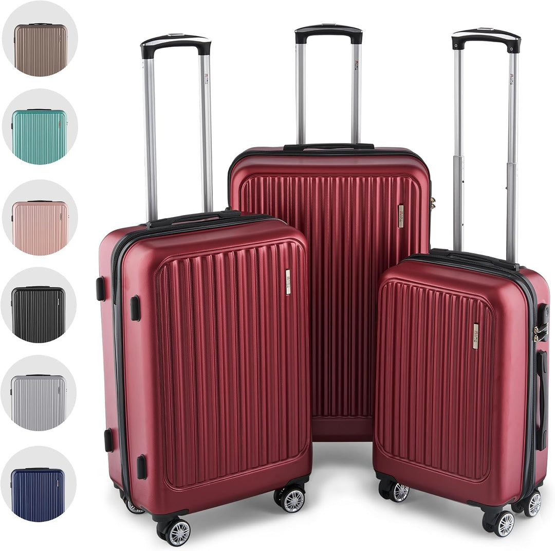 Easy Move ABS Hartschalenkoffer [ERGONOMISCH &amp; SICHER] - Grosser Trolley Koffer mit 360° Rädern, Zah
