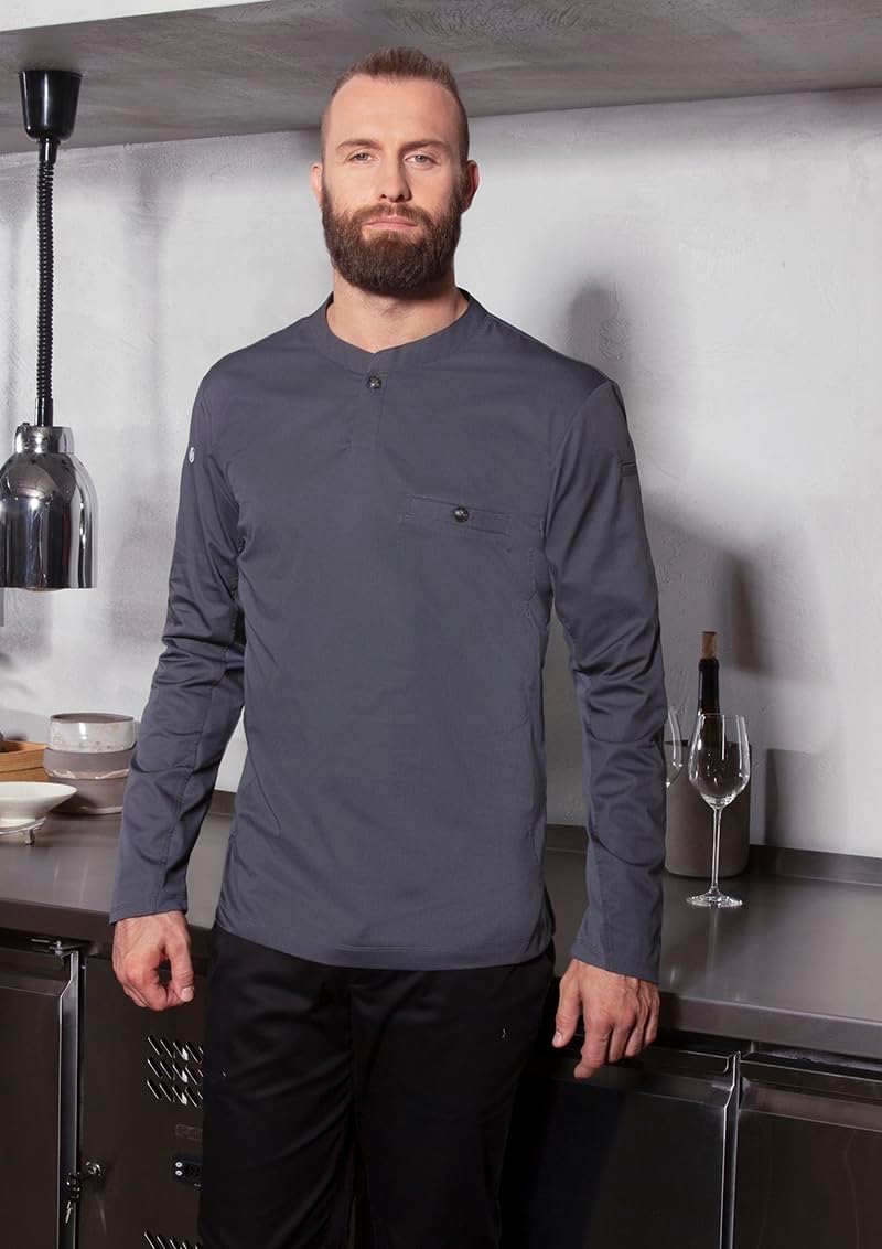 Karlowsky Herren Langarm Arbeitsshirt Performance 60% Baumwolle, 40% Polyester 4XL Anthrazit, 4XL An