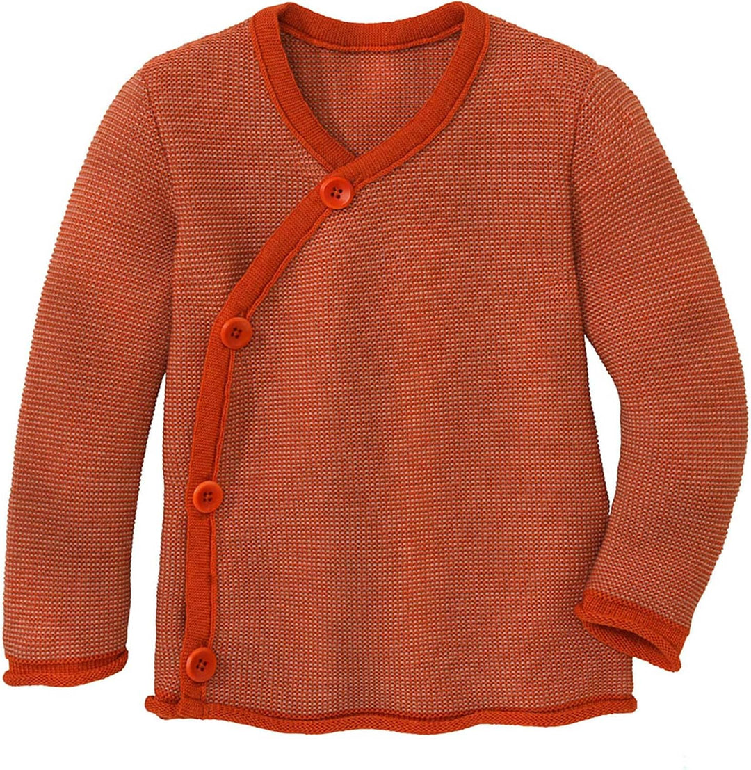 Disana MELANGE-JACKE, mit Wickelverschluss | 100% Bio-Merinowolle GOTS, IVN Best | Newborn Baby Klei