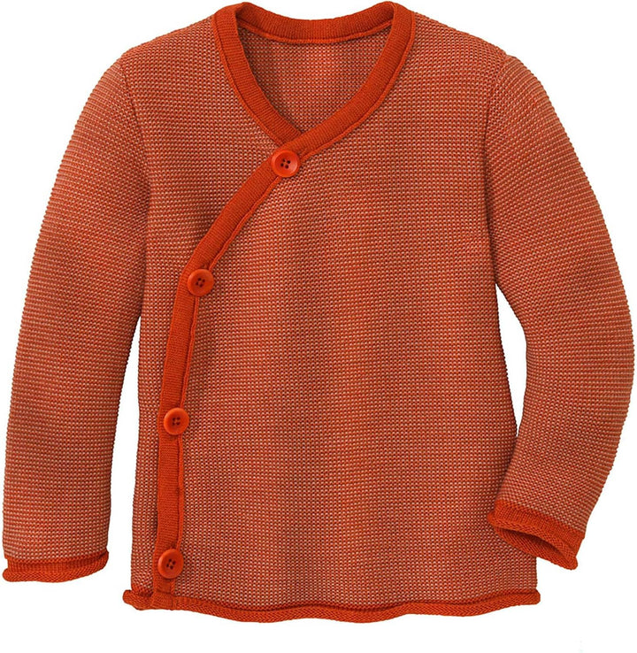 Disana MELANGE-JACKE, mit Wickelverschluss | 100% Bio-Merinowolle GOTS, IVN Best | Newborn Baby Klei