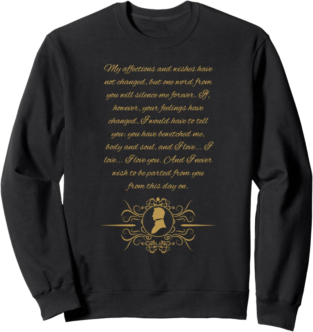 Jane Austen Mr. Darcy Romantisches Zitat Buch Club Fan Sweatshirt