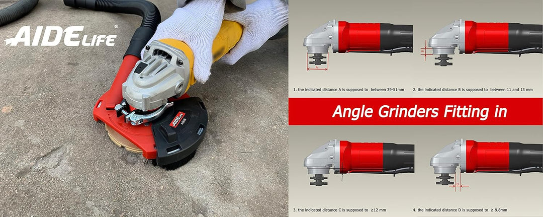 Aidelife Absaughaube mit Bürsten für Winkelschleifer 115/125mm, 125mm
