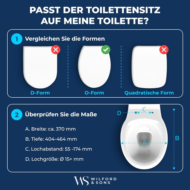 Cosondo PREMIUM Toilettendeckel - WC Sitz mit Absenkautomatik - Klodeckel O-Form weiss - Hochwertige