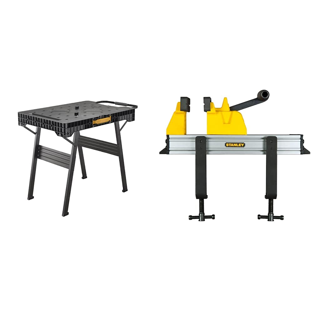 Stanley FatMax klappbare Werkbank (bis 455kg belastbar, mit Metallbeinen für höchste Stabilität, gro