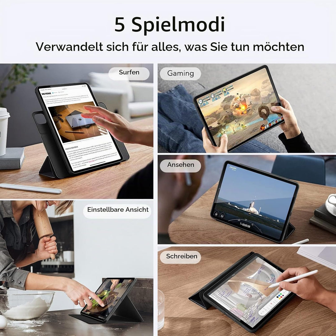 ESR Hybrid Hülle für iPad Pro 12.9 Hülle (2022/2021), iPad Pro 12.9 Case mit Pencil Halter, 12,9 Zol