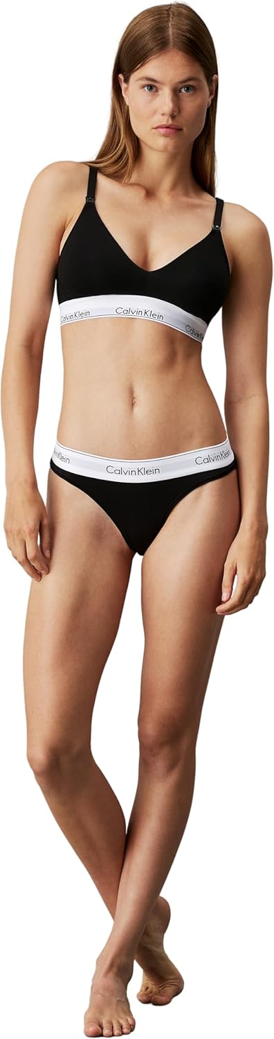 Calvin Klein Damen Brazilian Slip Baumwolle mit Stretch L Schwarz (Black), L Schwarz (Black)