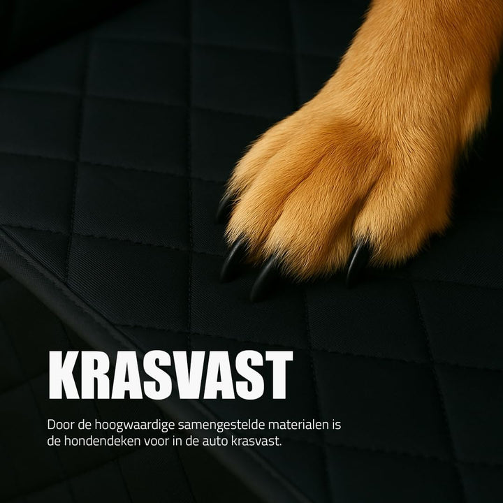 Hunde Auto Set - Wasserabweisende Kofferraumdecke & Verstellbares Hundegitter (90-155 cm breit, 75-1