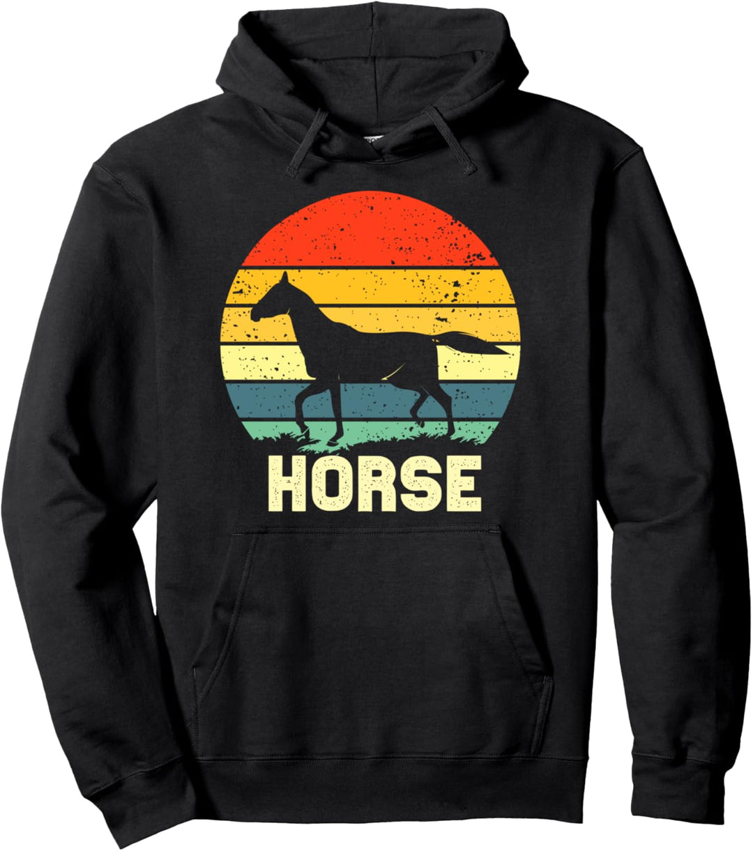 Retro Vintage Pferd Pullover Hoodie