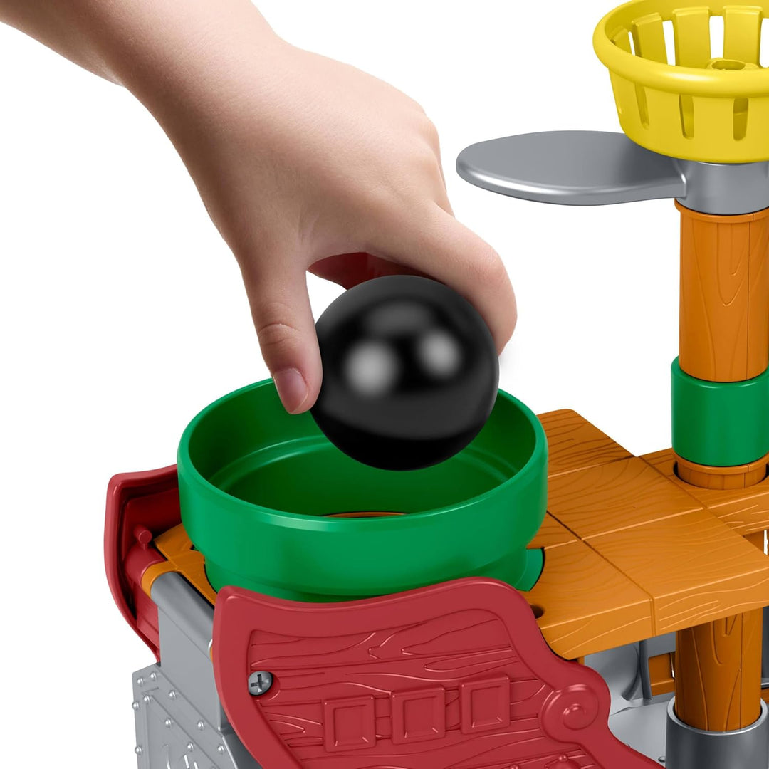 Fisher-Price Little People Kleinkindspielzeug My Mario Bowser-Luftschiff-Spielset mit Figur für Roll