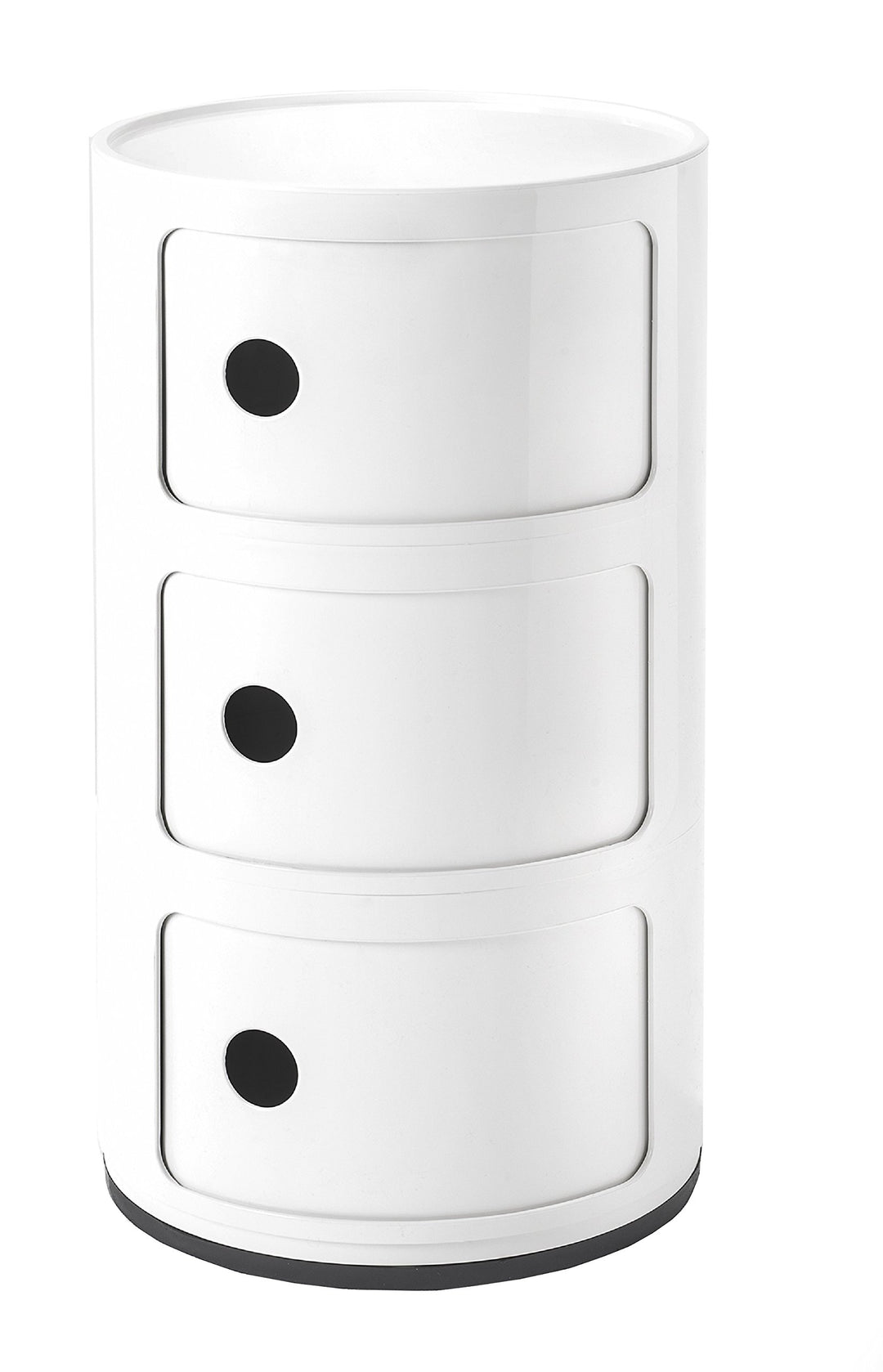 Kartell Componibili, 3 Elements, Weiss, Runde Basis, 32 x 58.5 x 32 cm 3 Fächer