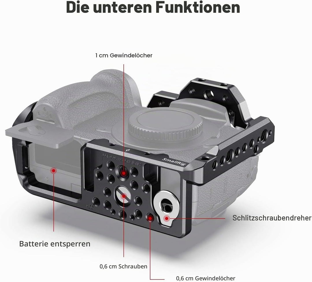 SMALLRIG GH5 Cage Käfig für Panasonic GH5 / GH5S / GH5 II mit Eingebaut NATO Rail und Cold Shoe - CC