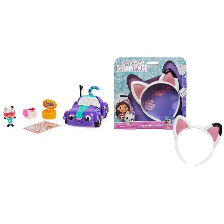 Gabby’s Dollhouse, Carlita-Spielzeugauto mit Pandy Paws-Sammelfigur & Magical Musical Cat Ears, Haar