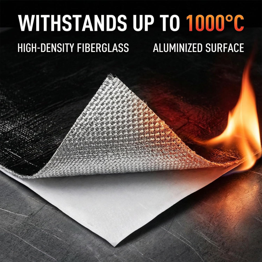 Aluminisierte Hitzeschutzmatte Alu Hitzeschutz Aluminium Platte Alu-Fiberglas Hitzeschutzmatte Selbs