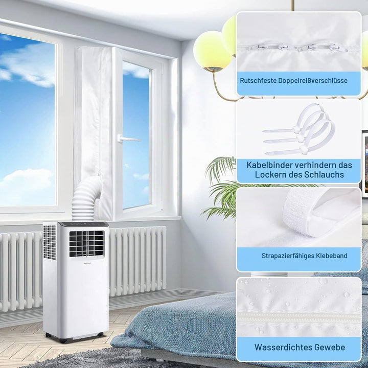 EGNBU 360CM Fensterabdichtung für Mobile Klimageräte, Klimaanlagen, Wäschetrockner, Ablufttrockner,