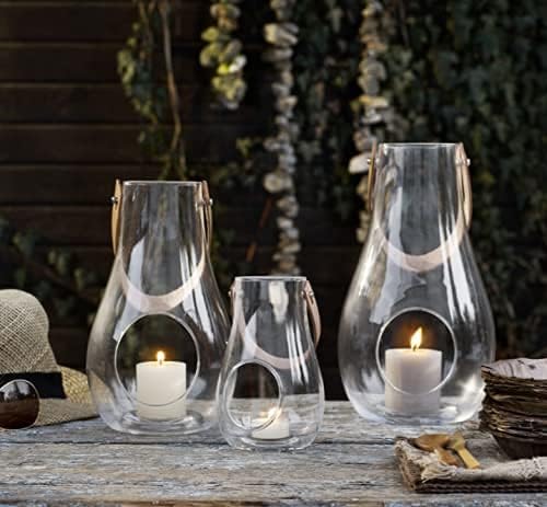 Holmegaard Laterne H25 cm Design with Light aus mundgeblasenem Glas, klar Klar H25 cm, Klar H25 cm
