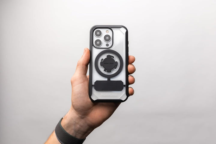 Rokform - iPhone 15 Pro Hülle, Crystal Series, magnetische klare iPhone 15 Pro Hülle mit RokLock Dre