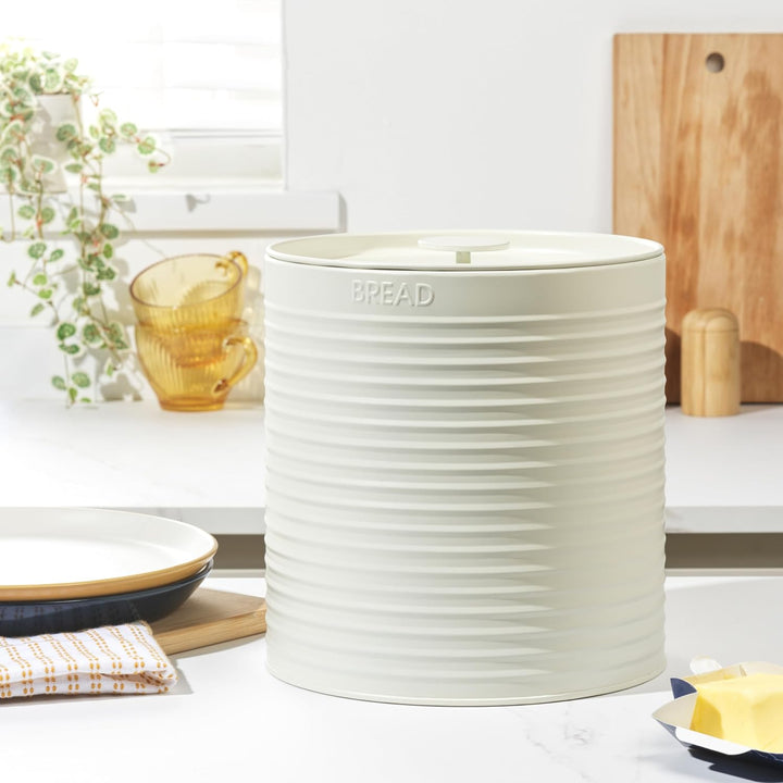 Russell Hobbs RH03269CEU7 Ribbed Brotkasten – Brotkasten aus Metall, grosser Küchenkanister, Aufbewa