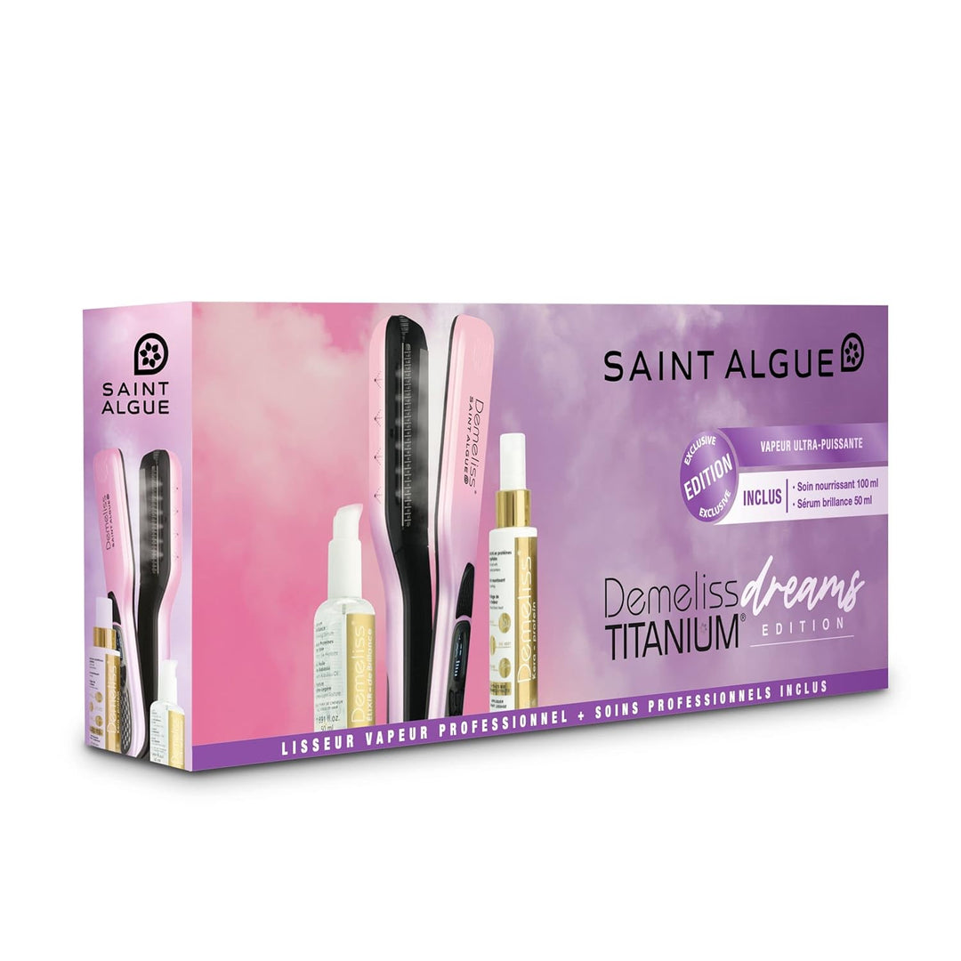Demeliss SAINT ALGUE - Haarglätter TITANIUM DREAM EDITION - Schwimmende Platten, Titanbeschichtung -