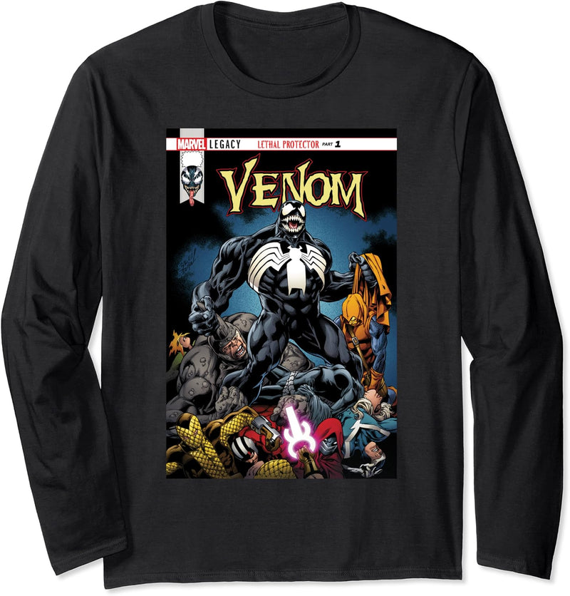 Marvel Venom Lethal Pileup Comic Cover Langarmshirt