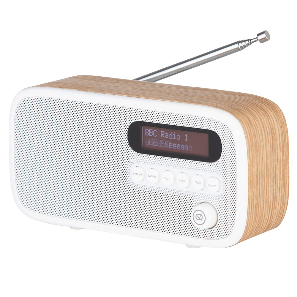VQ Dexter Radio DAB Plus/DAB mit FM, 3 Watts Stereo Lautsprecher und LCD Bildschirm - Batteriebetrie
