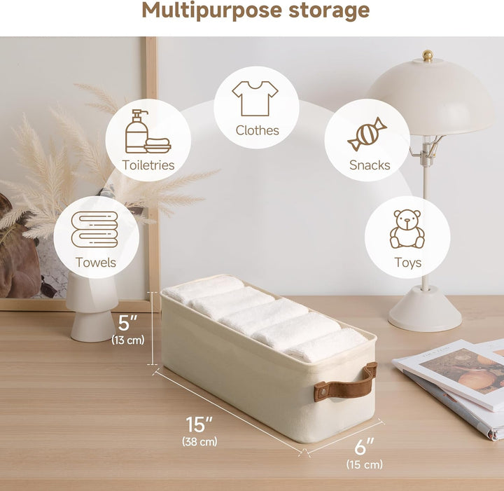 StorageWorks Stoff Aufbewahrungsbox schmal, stabile Ordnungsboxen Kleiderschränke, lange Körbe Aufbe