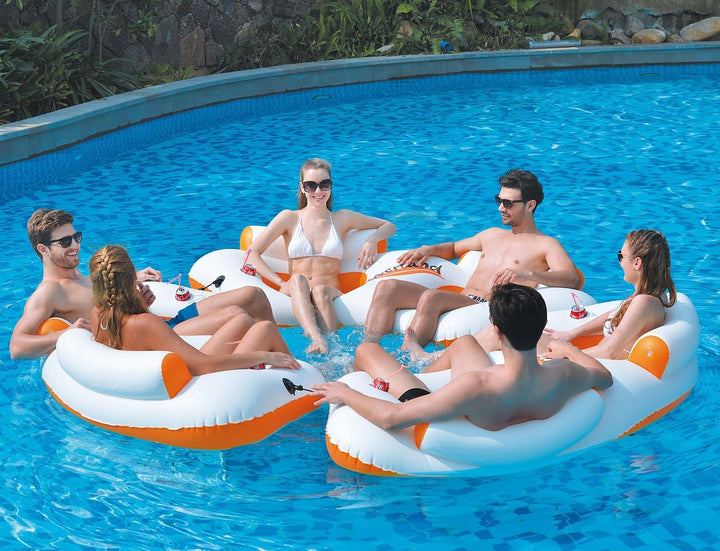 infactory Wassersessel: Aufblasbares 2-Personen-Wassersofa mit Becherhaltern (Wassercouch, Aufblasba