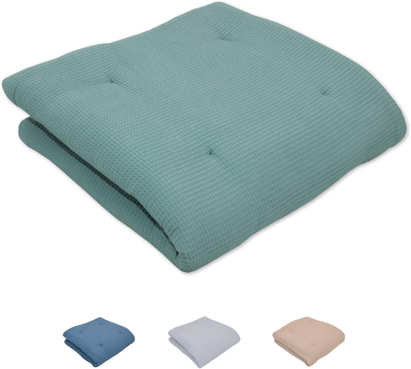 ULLENBOOM ® Baby Krabbeldecke 120x120 cm gepolstert in Salbeigrün (Made in EU) - Krabbeldecke für Ba