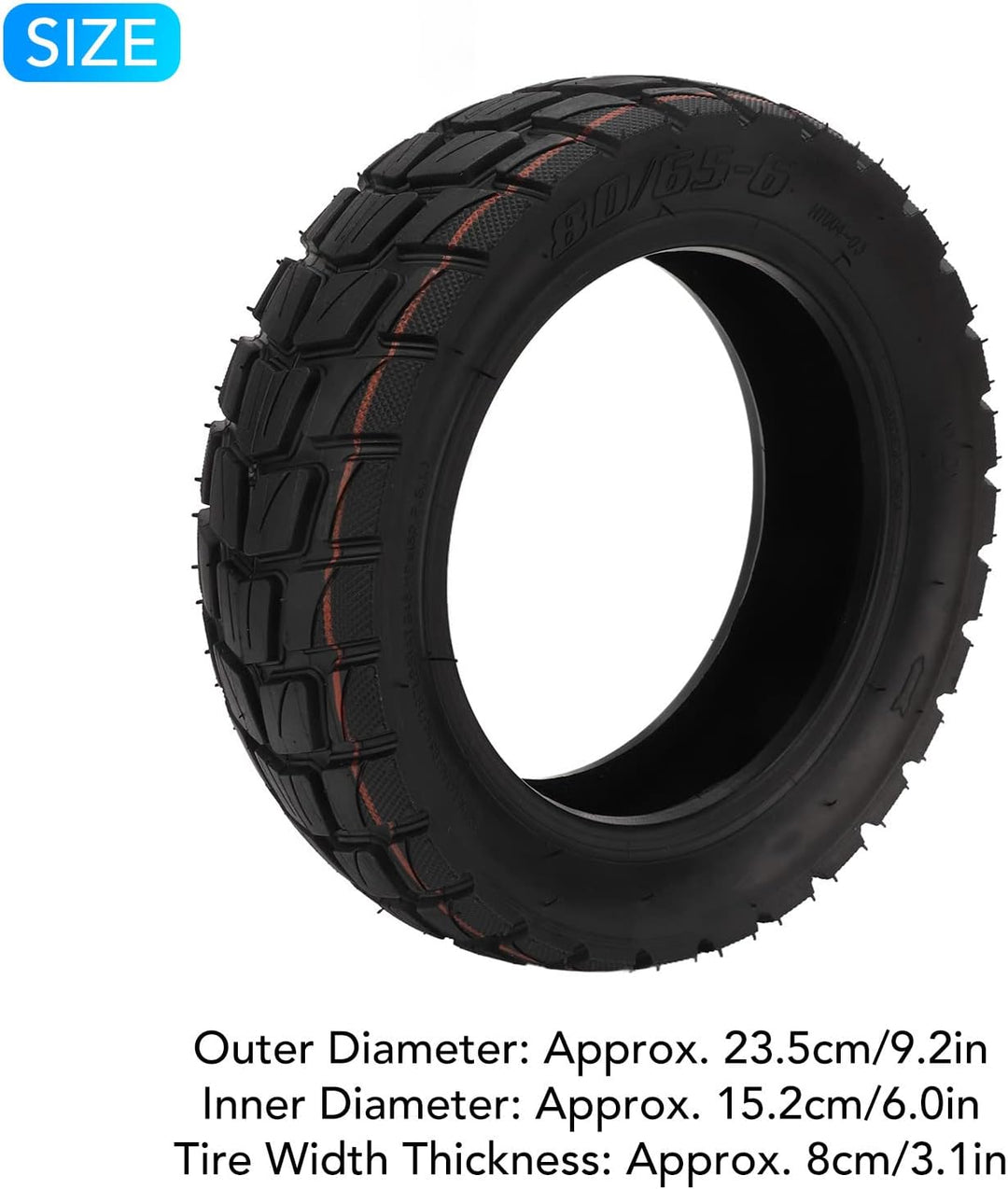 BuyWeek Elektroroller-Reifen, 80/65-6 Scooter Reifen Stossdämpfende Gummi Scooter Räder Ersatzreifen