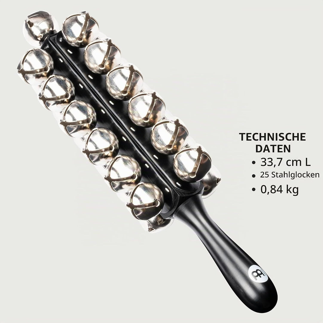 Meinl Percussion SLB25 Sleigh Bells mit 25 Glocken, schwarz
