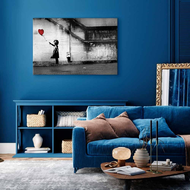 murando - Bilder Banksy Girl with red Balloon 120x80 cm Vlies Leinwandbild 1 tlg Kunstdruck modern W