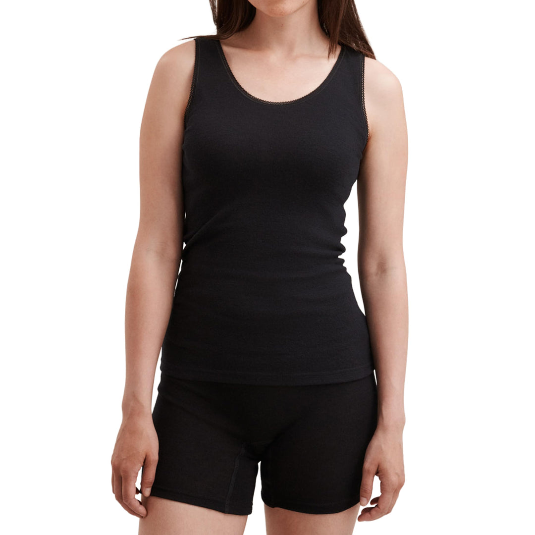 Dilling Merino Unterhemd für Damen - aus 100% Bio-Merinowolle 34 Schwarz, 34 Schwarz