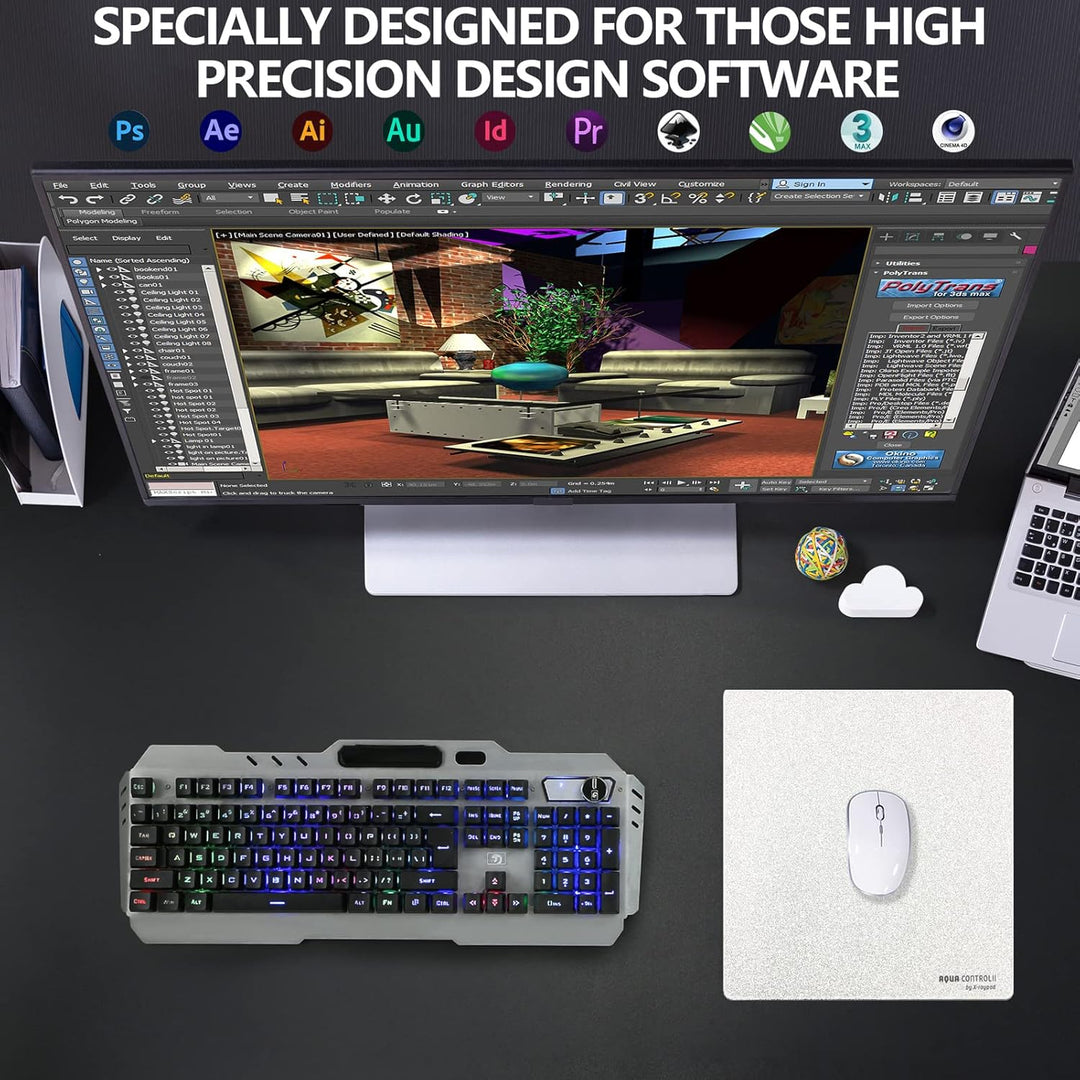 X-Raypad Aqua Control 2 AC2 Solid Gaming-Mauspad, Ultra-Hochpräzisions-Mauspad mit Perfekter Geschwi