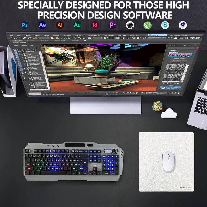 X-Raypad Aqua Control 2 AC2 Solid Gaming-Mauspad, Ultra-Hochpräzisions-Mauspad mit Perfekter Geschwi