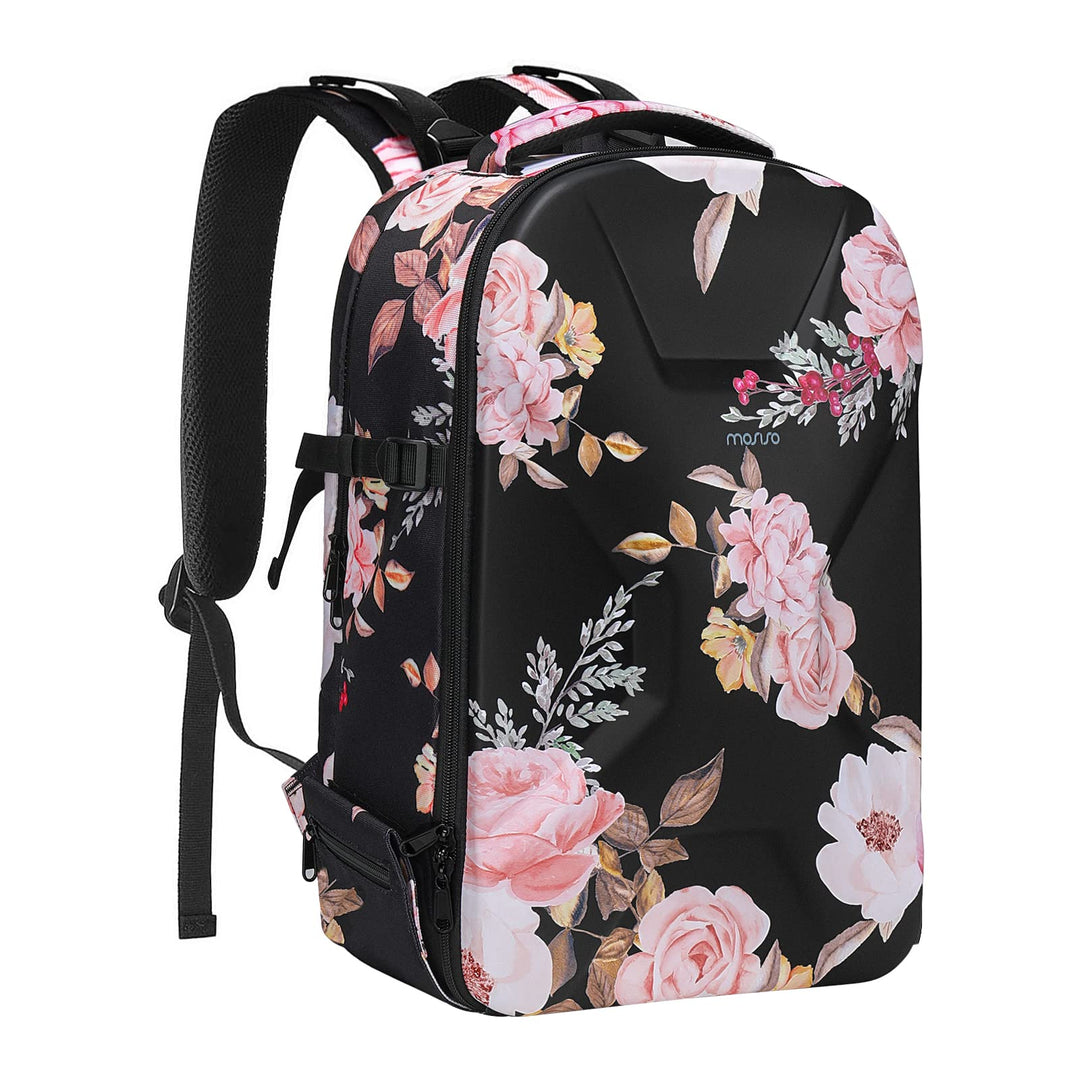 MOSISO Kamera Rucksack, DSLR/SLR/Spiegellose Fotografie Kameratasche Peony wasserdichte Hartschale S