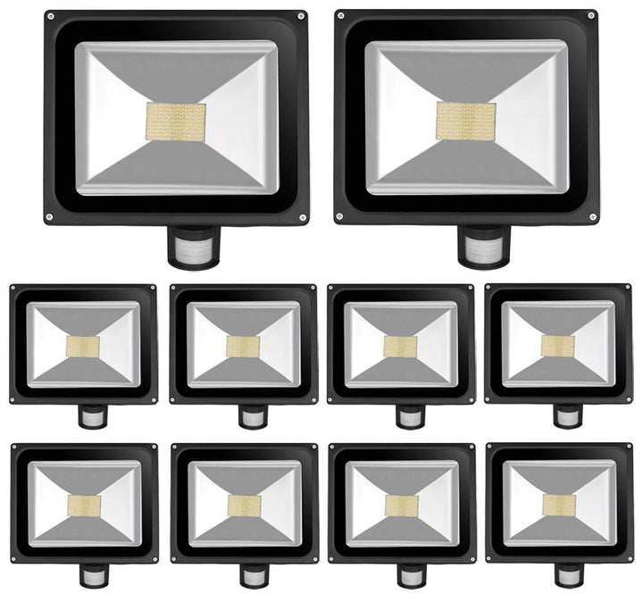 10pcs 80W LED SMD Strahler Fluter Aussen Flutlicht Strahler mit PIR Bewegungsmelder Fluter Wasserdic